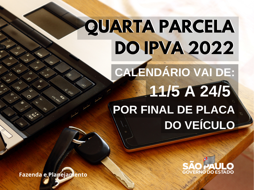 SP – Quarta parcela do IPVA 2022 vence nesta quinta-feira (19) para veículos com placa final 7